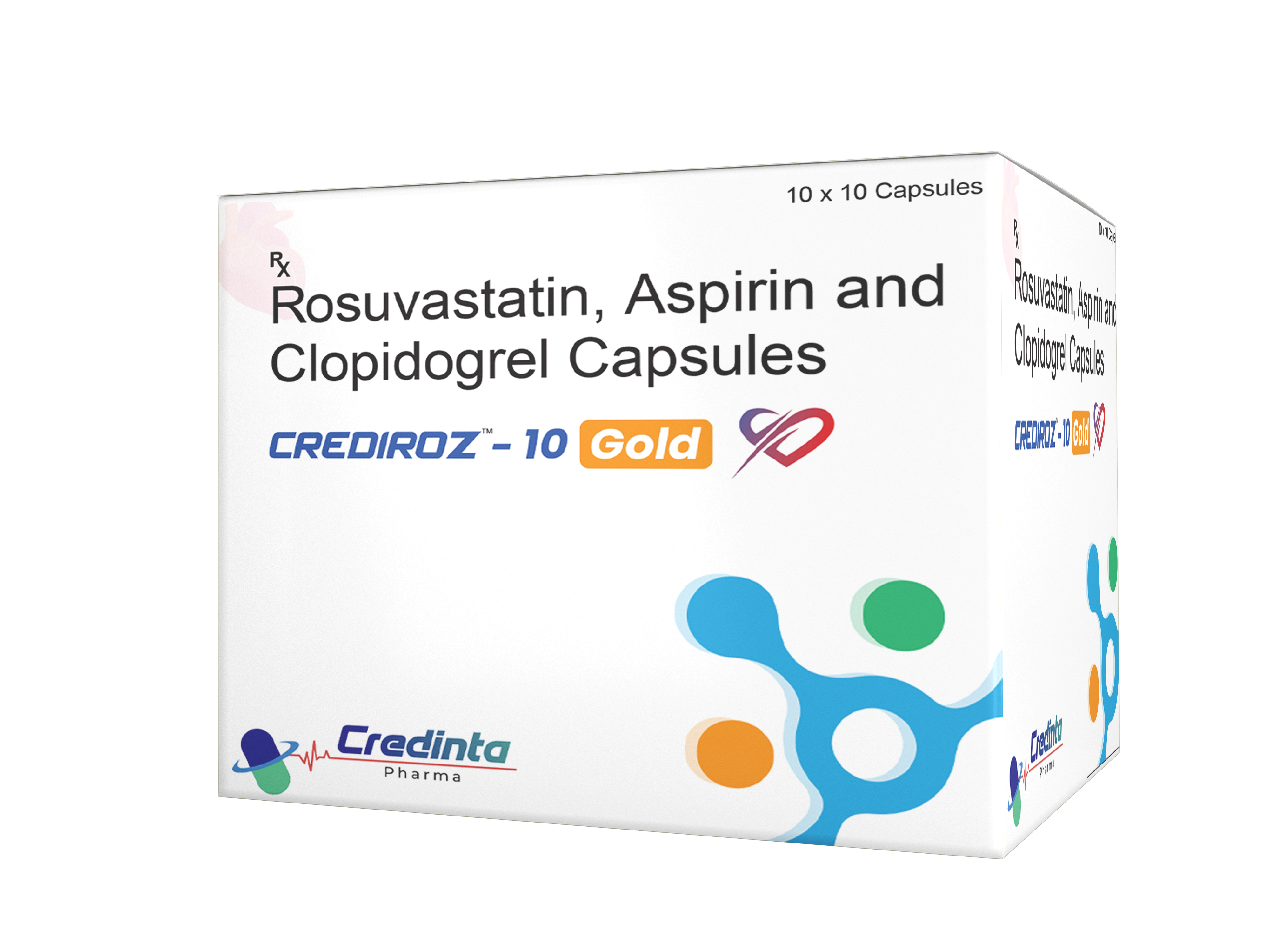 CREDIROZ-10 GOLD — Rosuvastatin, Aspirin and Clopidogrel Capsules