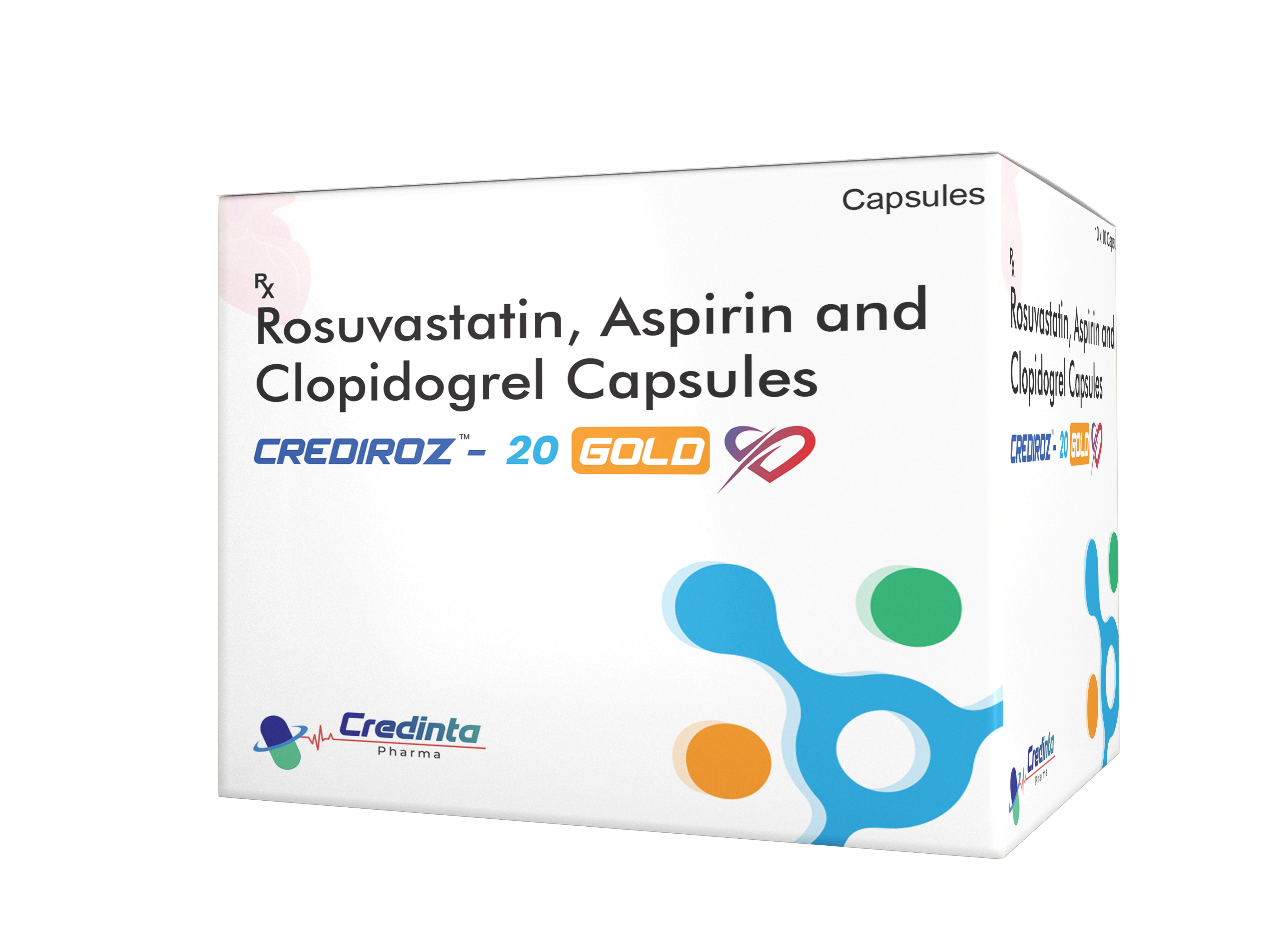 CREDIROZ-20 GOLD — Rosuvastatin, Aspirin and Clopidogrel Capsules