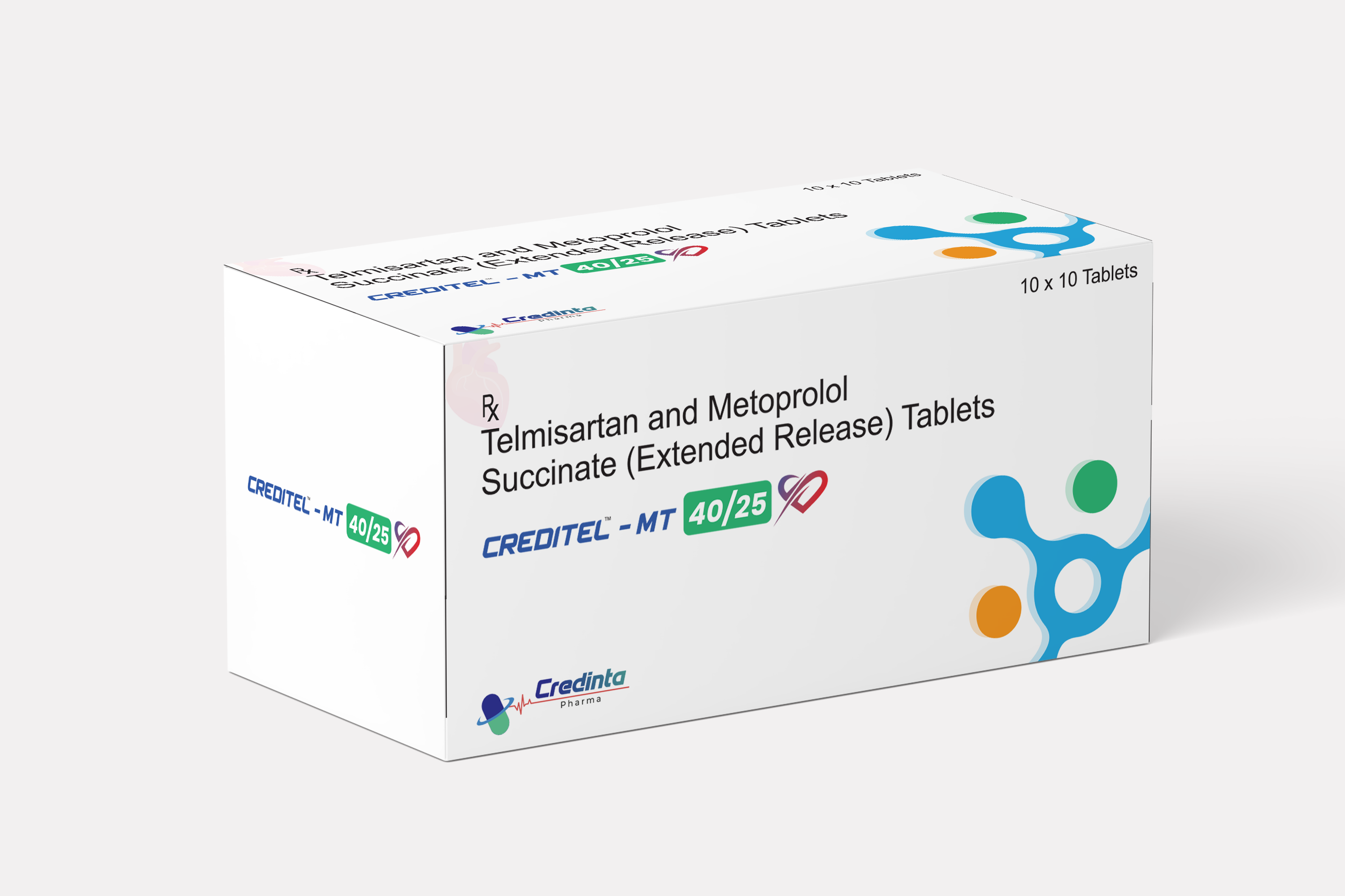CREDITEL-MT 40/25 — Telmisartan and Metoprolol Succinate (ER) Tablets