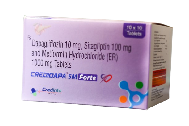 CREDIDAPA SM FORTE — Dapagliflozin 10 mg, Sitagliptin 100 mg and Metformin Hydrochloride (ER) 1000 mg Tablets